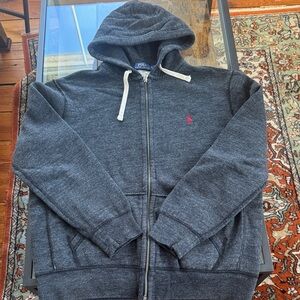 Polo by Ralph Lauren Men's Charcoal Zip-Up Sweater